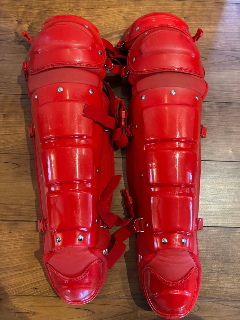 ミズノ　キャッチャー　プロテクター レッド 軟式　Lサイズ　一回使用　防具