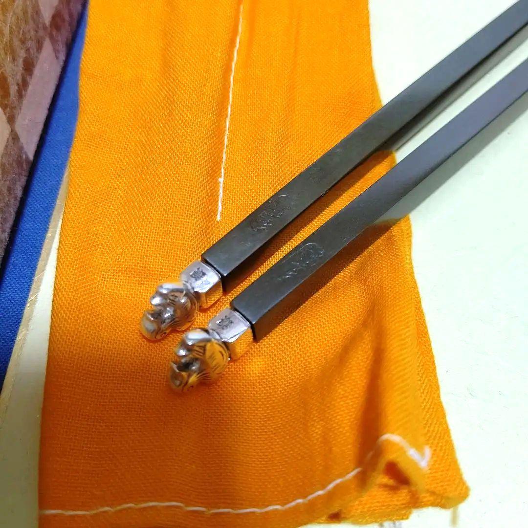 飾り火箸、南鐐鳥頭、清雲作、ほり7番