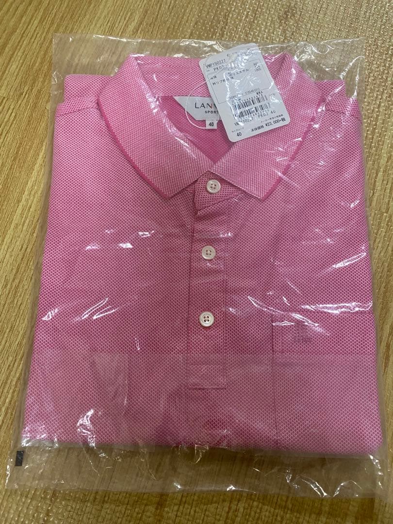 新品タグ付LANVIN SPORT半袖ポロシャツ ピンク