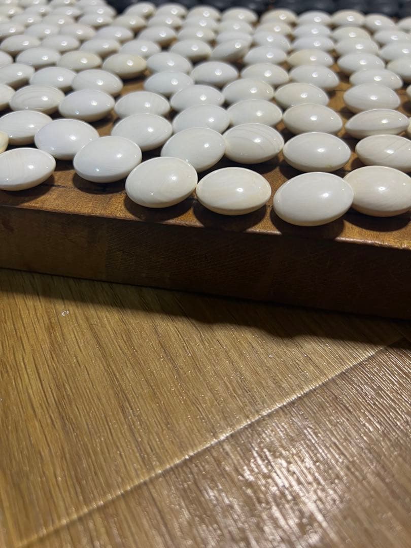 日向特製【美品】蛤碁石 35号 本那智黒 本蛤碁石 白186個 黒182個