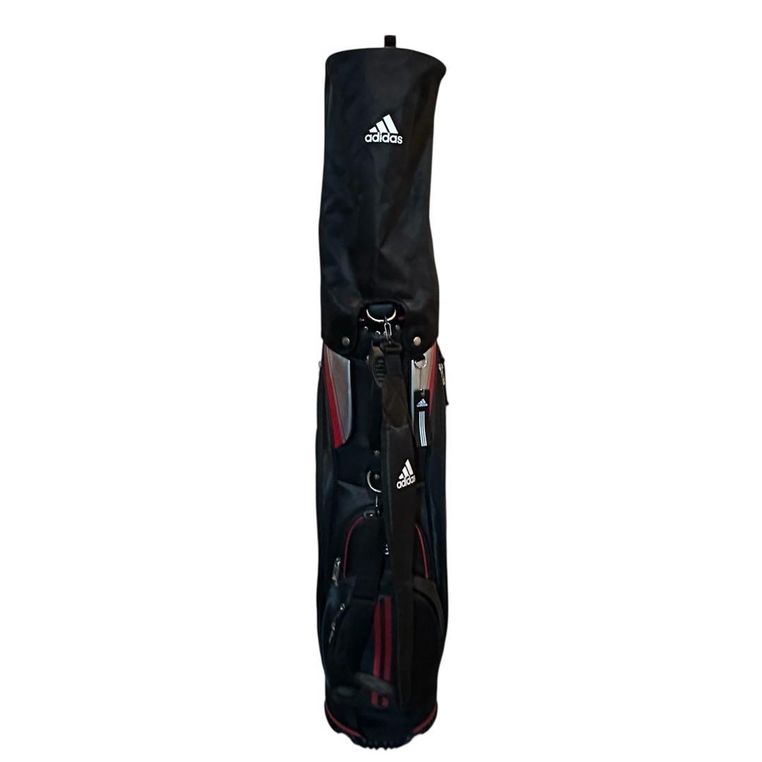 adidas ゴルフキャディーバック 黒赤白アデダス