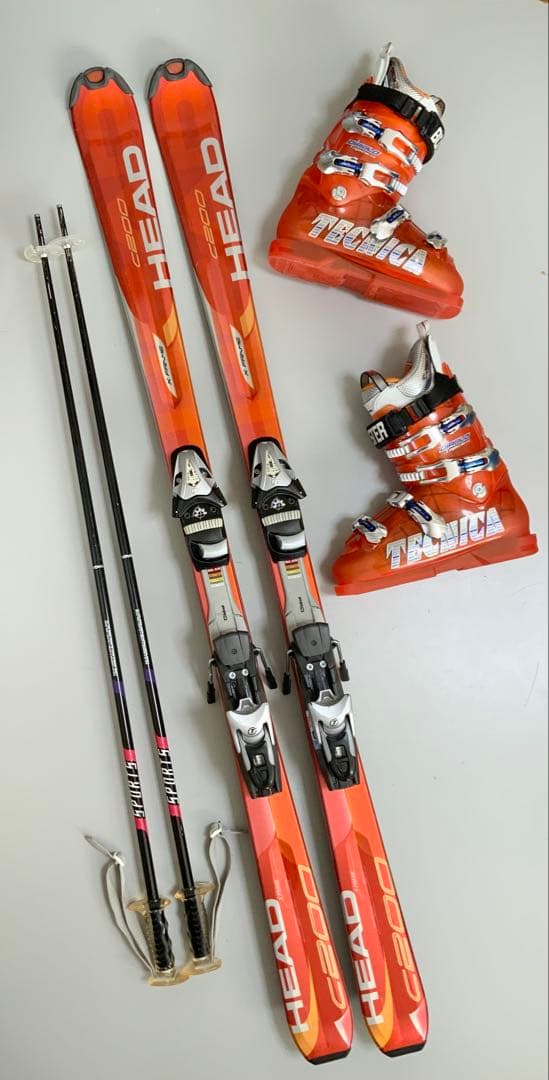 カービングスキー 4点セット　HEAD 板156cm／靴27.5cm