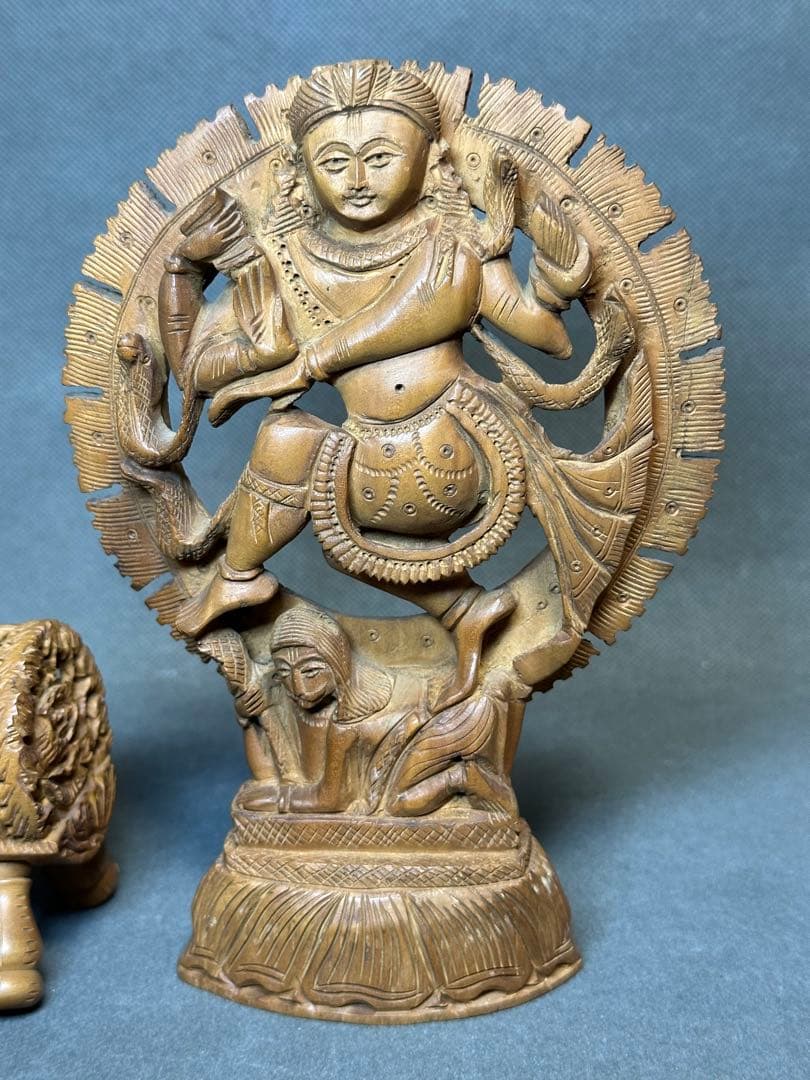 インド　白檀　木彫り　仏教美術　仏像 骨董 木像　木製　仏教　密教　置物