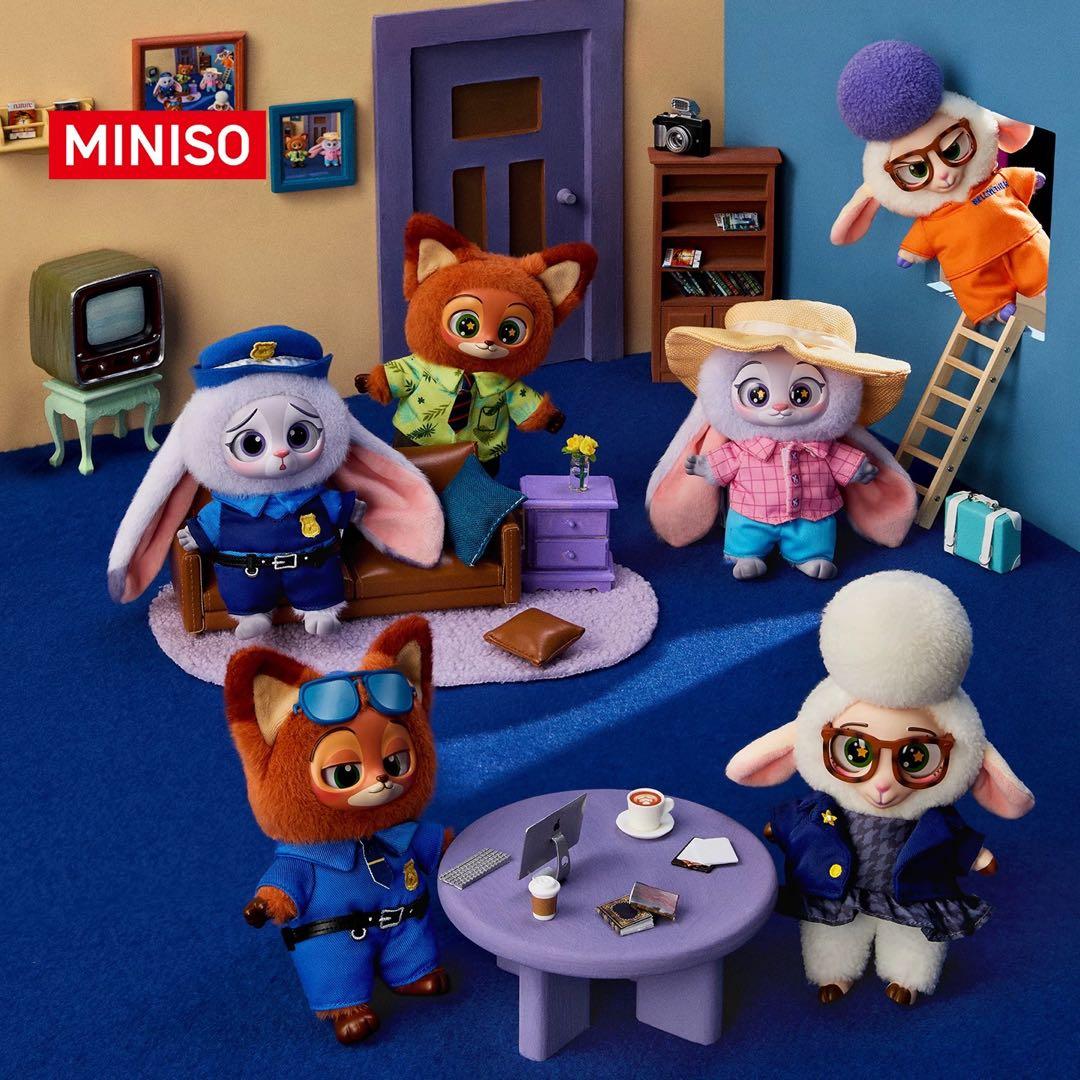 MINISO ディズニー　ズートピア　マスコット　ぬいぐるみ ニック　2点セット