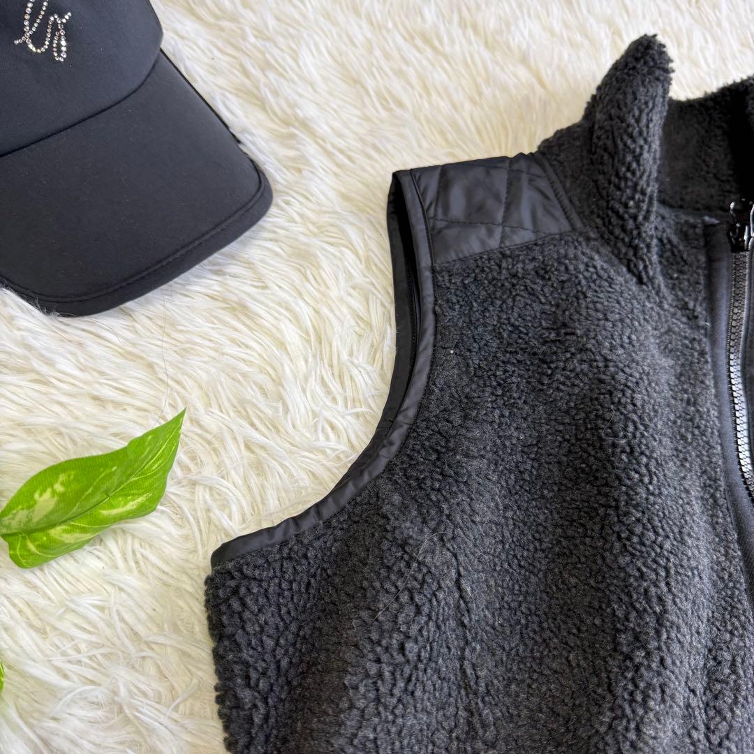 【フィラゴルフ】美品 ワンピース ボア キルティング ブラック L レディース