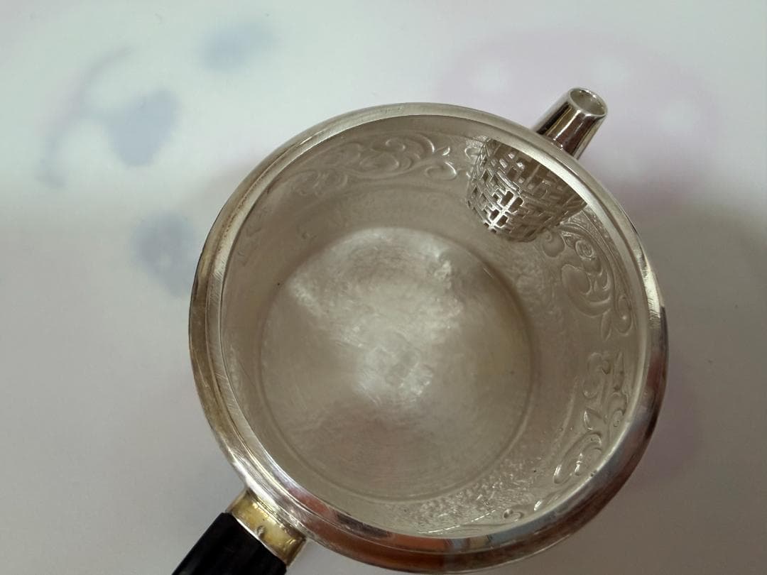 純銀製 唐草模様 急須 銀瓶 煎茶道具