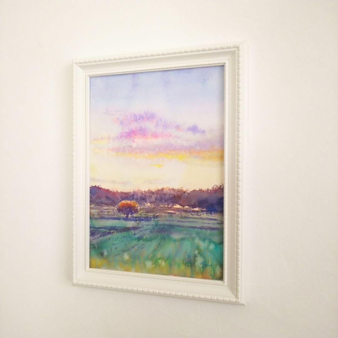 癒しの水彩画1077 sunset