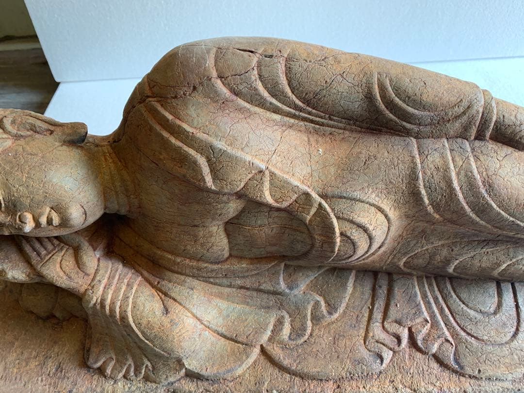 北魏時代 青石睡仏 青石細密彫 仏像 仏師手作り品 某寺院所蔵