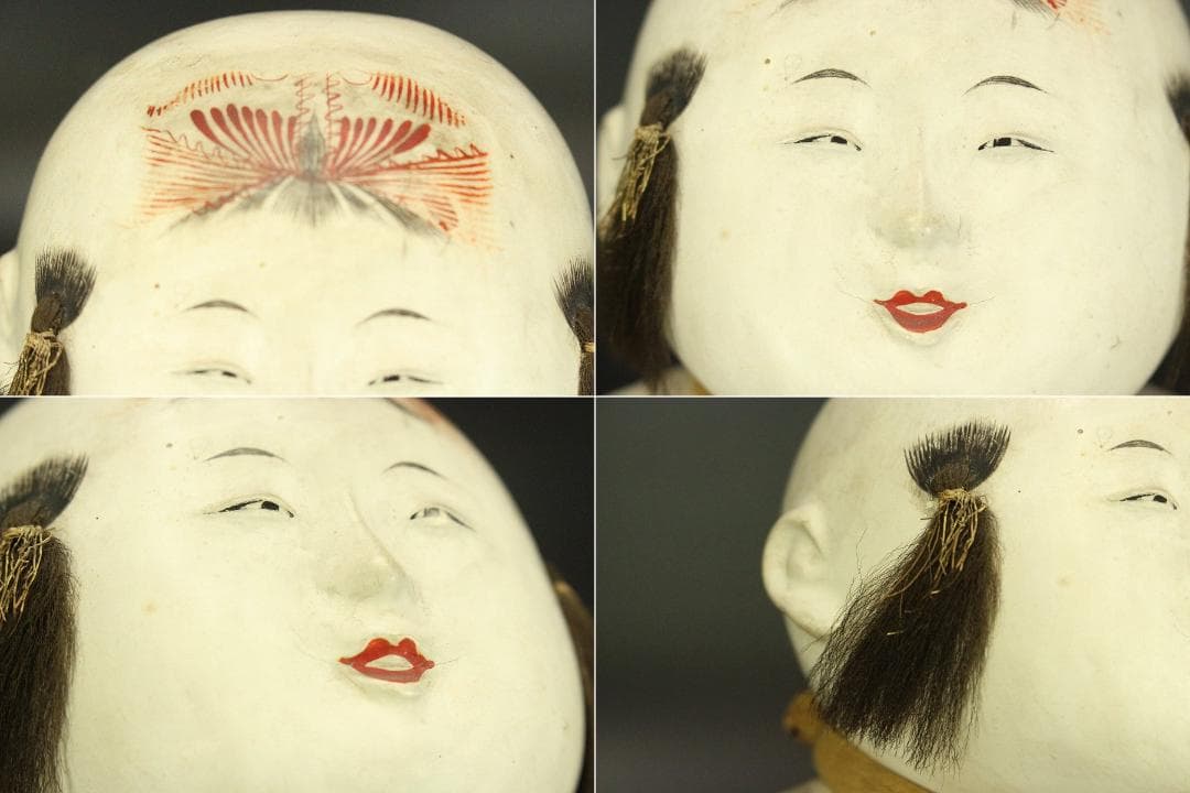 古い 御所人形 大小 二件 時代物(ZE671)