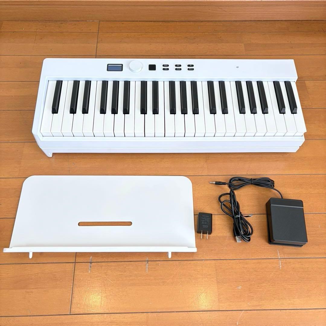 【美品・スタンド/椅子付属】折りたたみ式 充電式 88鍵盤 電子ピアノ