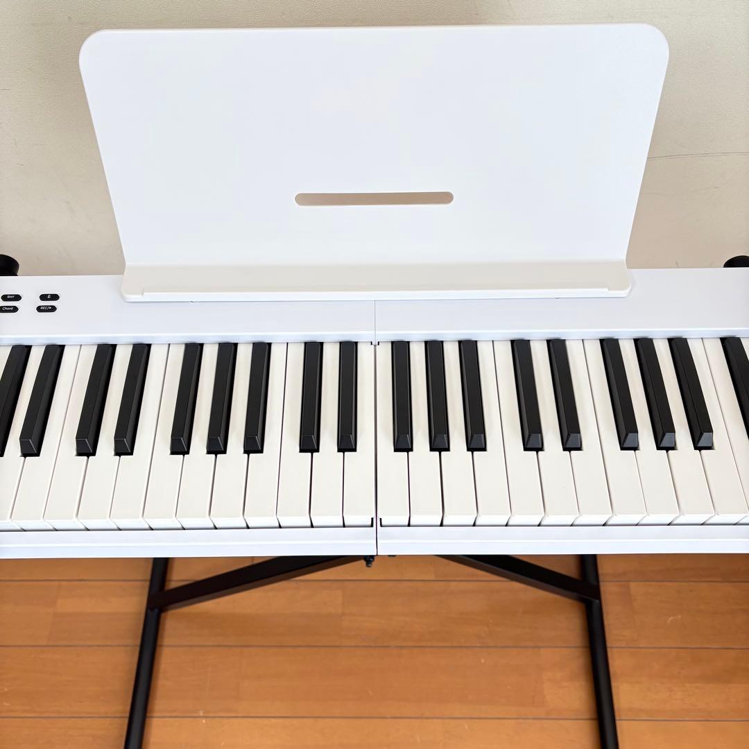 【美品・スタンド/椅子付属】折りたたみ式 充電式 88鍵盤 電子ピアノ