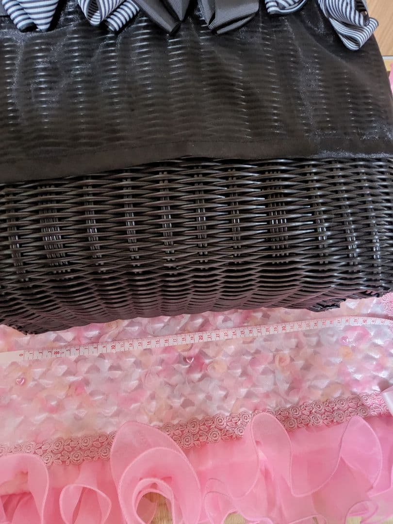 エフタカコ リボン付き黒キャリーバッグ 大