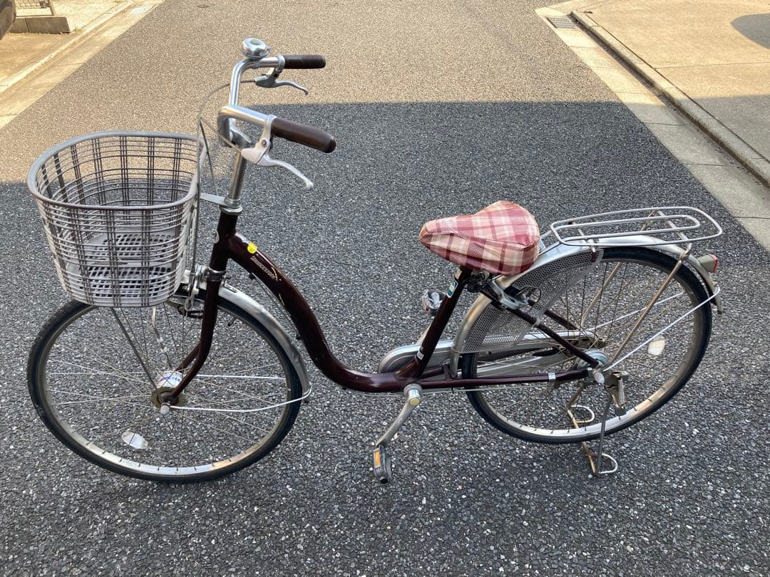 【26インチ】ブリヂストン自転車(レッドブラウン)