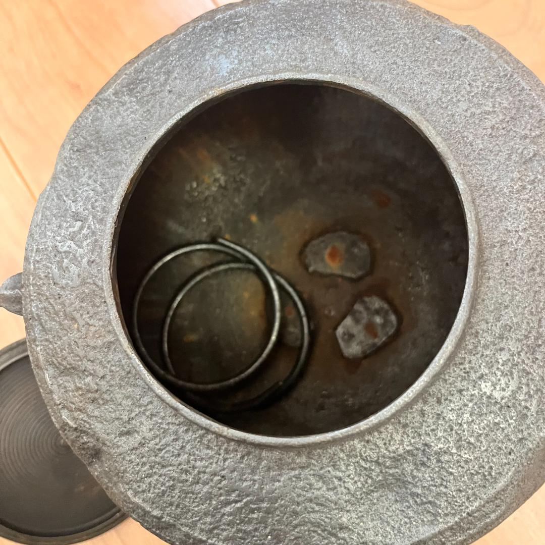 茶道具 茶釜 鉄釜 伝統工芸品 釜 茶釜 ふた付き