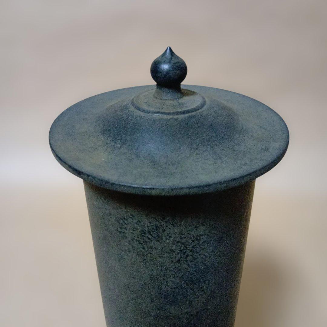 茶道具　唐銅経筒花入