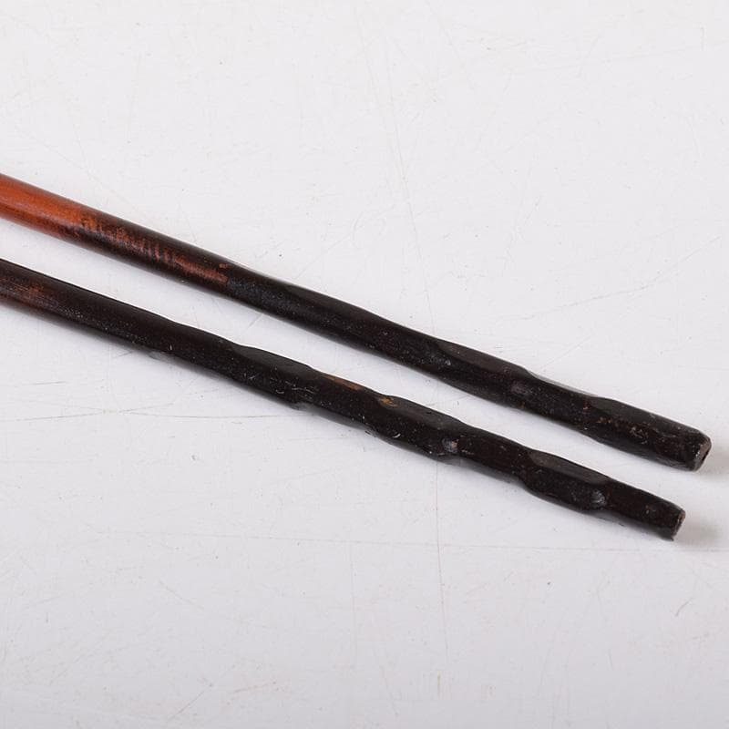 岩田屋特製　鉄山造　狛犬摘銅火箸　共箱　C　7467