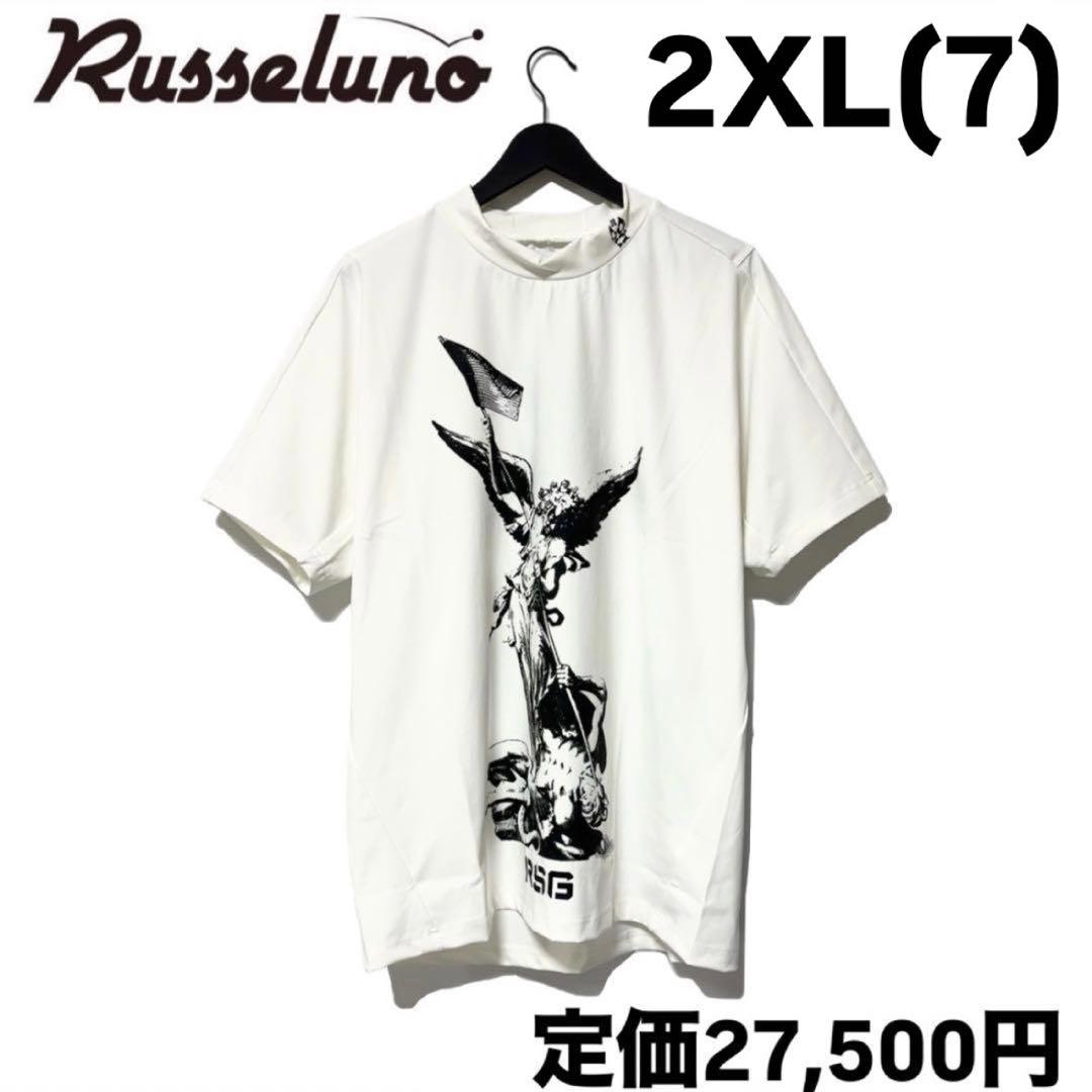 ラッセルノ ゴルフ ショートスリーブ エンジェル モックネック ホワイト 2XL