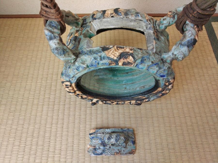 和＆アジアンテイスト　丸型の陶器の水槽　ベタや金魚やメダカ＆インテリアに