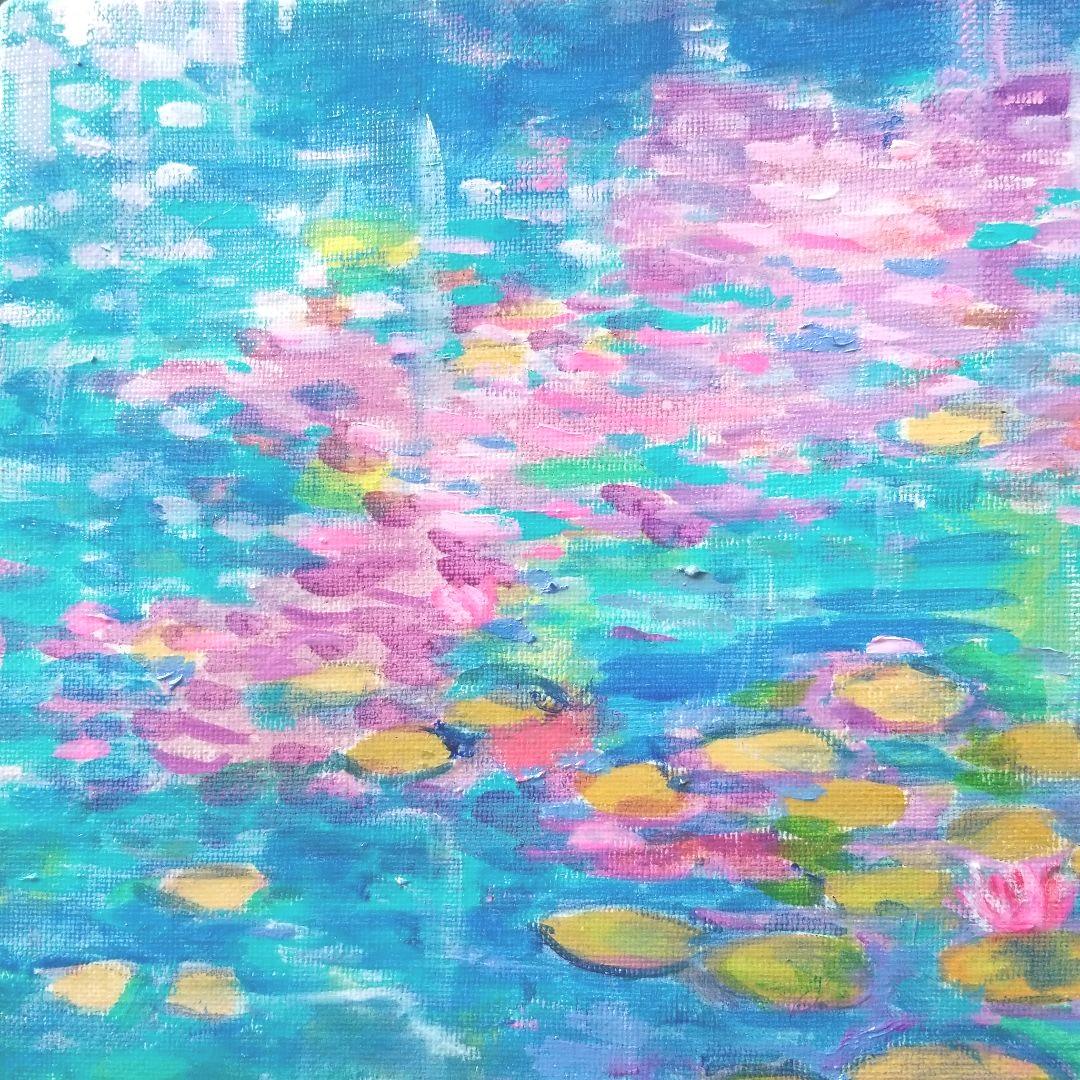 油絵　専用 神秘的な睡蓮池　大キャンバス