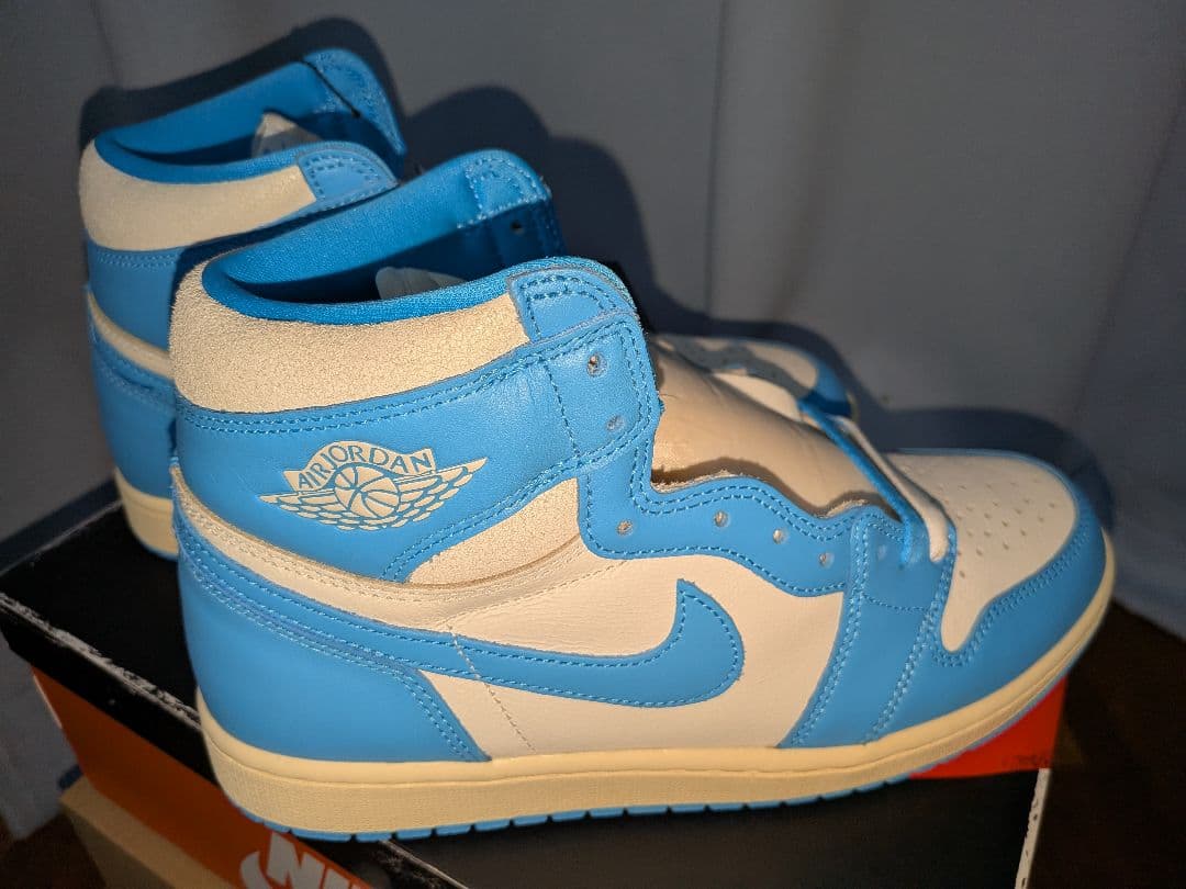 未使用 NIKE Air Jordan 1 ブルー/ホワイト ハイカット 鑑定済