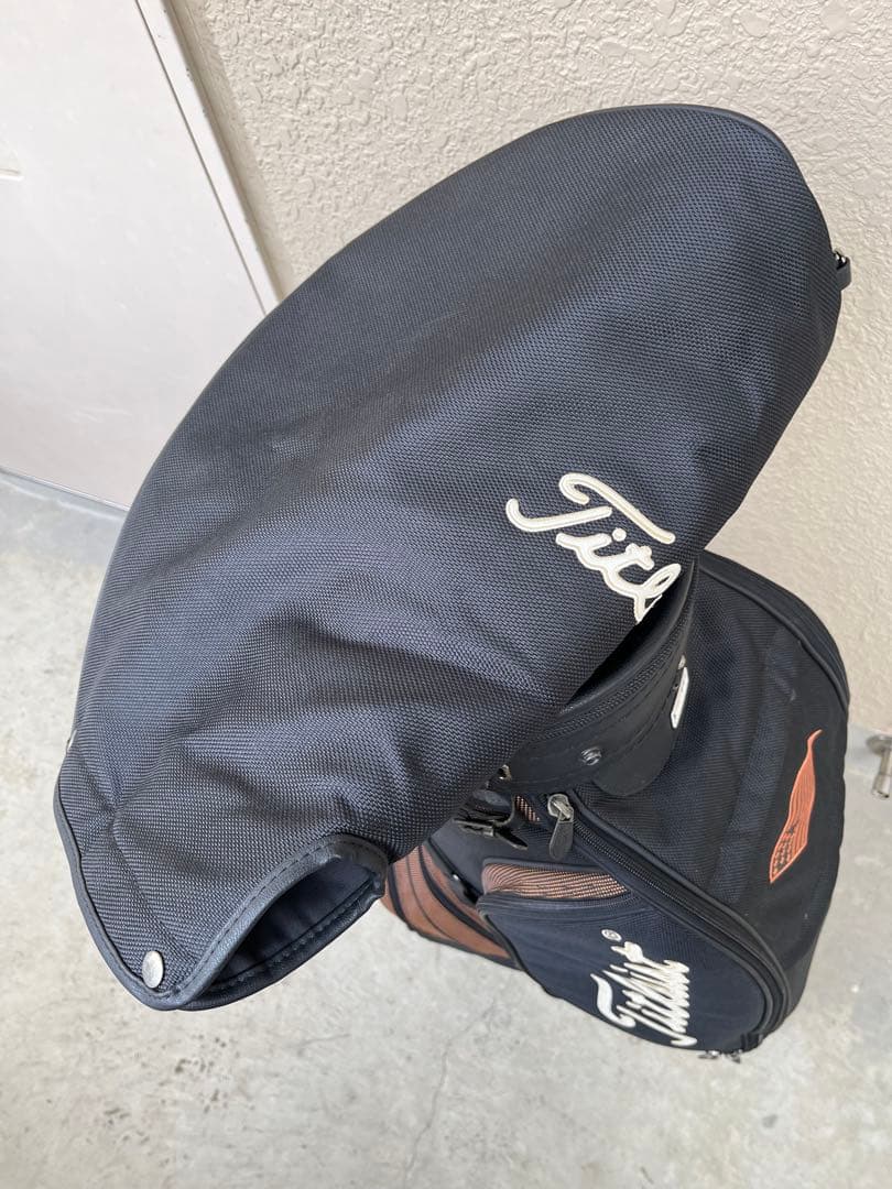 激レア！Titleist　タイトリストキャディーバッグ　布製　フードカバー付属