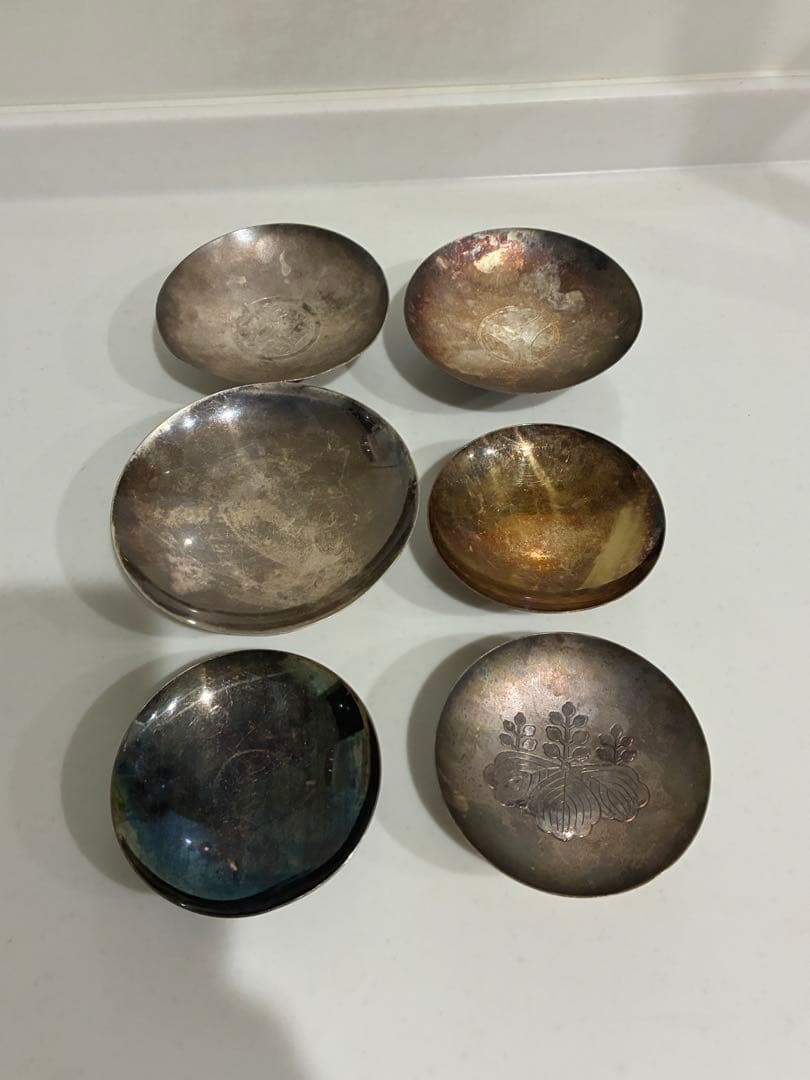 銀盃 6点まとめ　総重量510g ★純銀刻印 ＆silver刻印★現状品