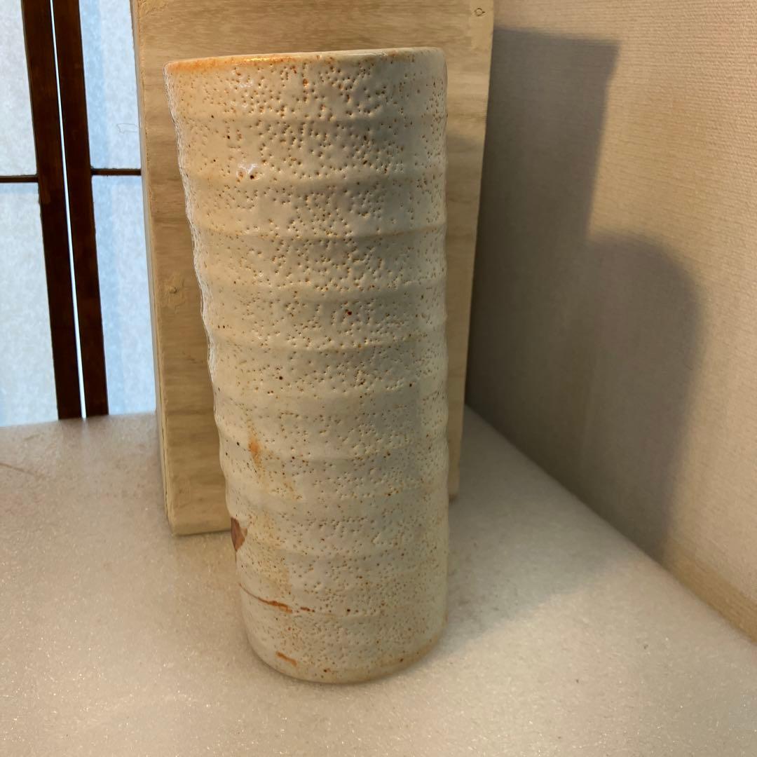 骨董　華道道具　花入　志野焼　筒花入　N737SH