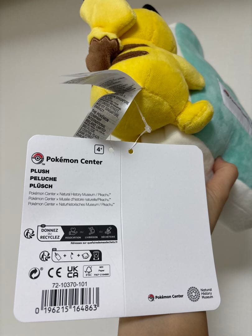 ロンドン　自然史博物館　ポケモン　ピカチュウぬいぐるみ