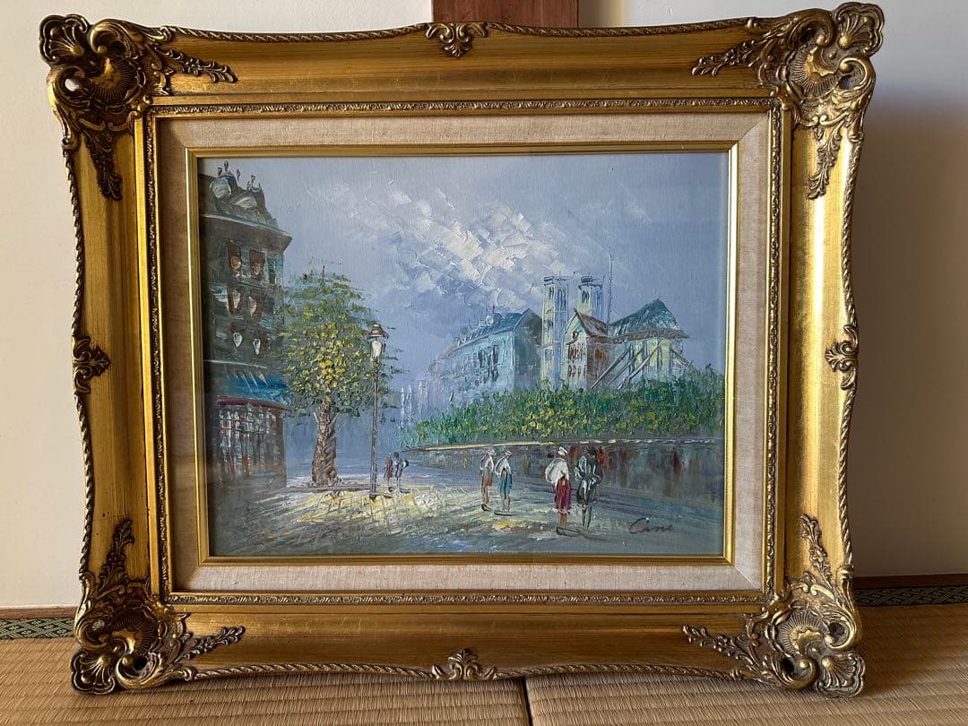 油絵 壁掛け 風景画　豪華な額