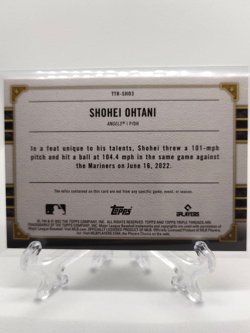 【超希少18シリ！】大谷翔平、ゲーム着用ユニ&バット - 2022 Topps