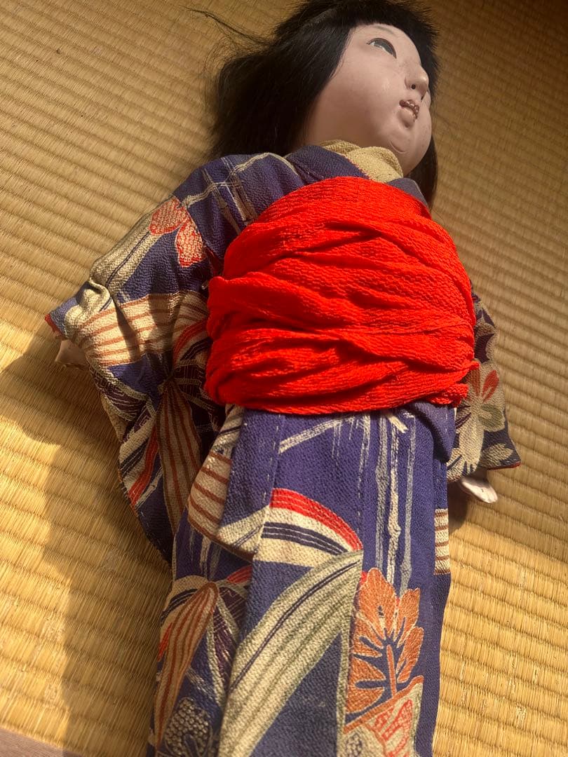 お値下げ❣️座敷童子部屋の市松人形セット 伝統的和服 黒髪