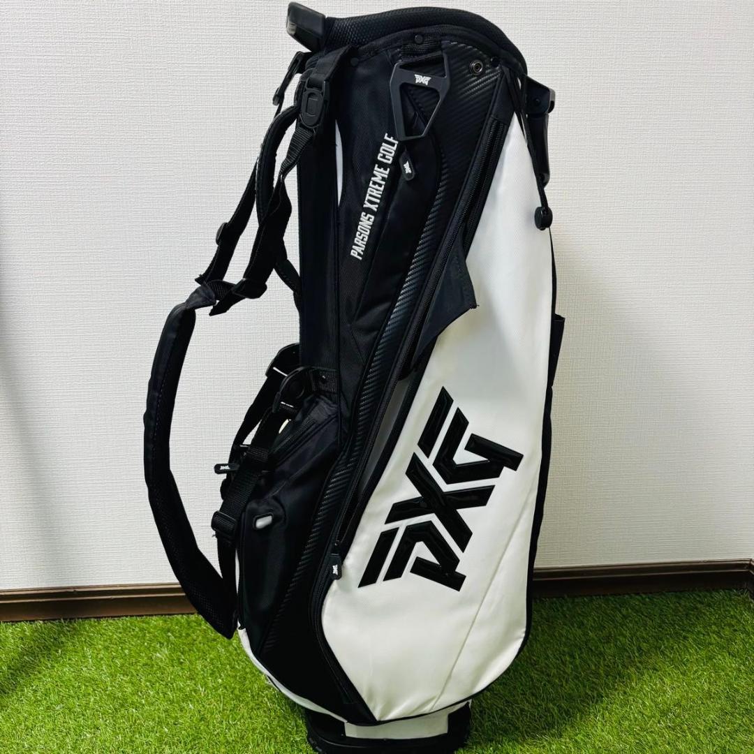 PXG スタンド式　キャディバッグ　ゴルフ　ブラック　ホワイト