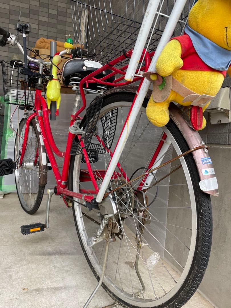 ⭐︎【世界に一台】⭐︎ギア付き改造27インチチャリ　旧デコチャリ残骸有り自転車状態悪