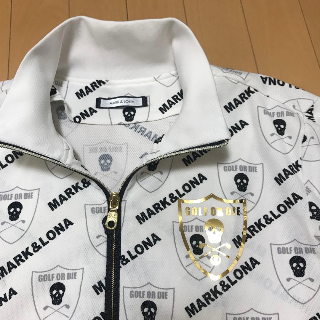 マークアンドロナ 白　総柄　ナイロンジャケット　パンツ　セットアップ
