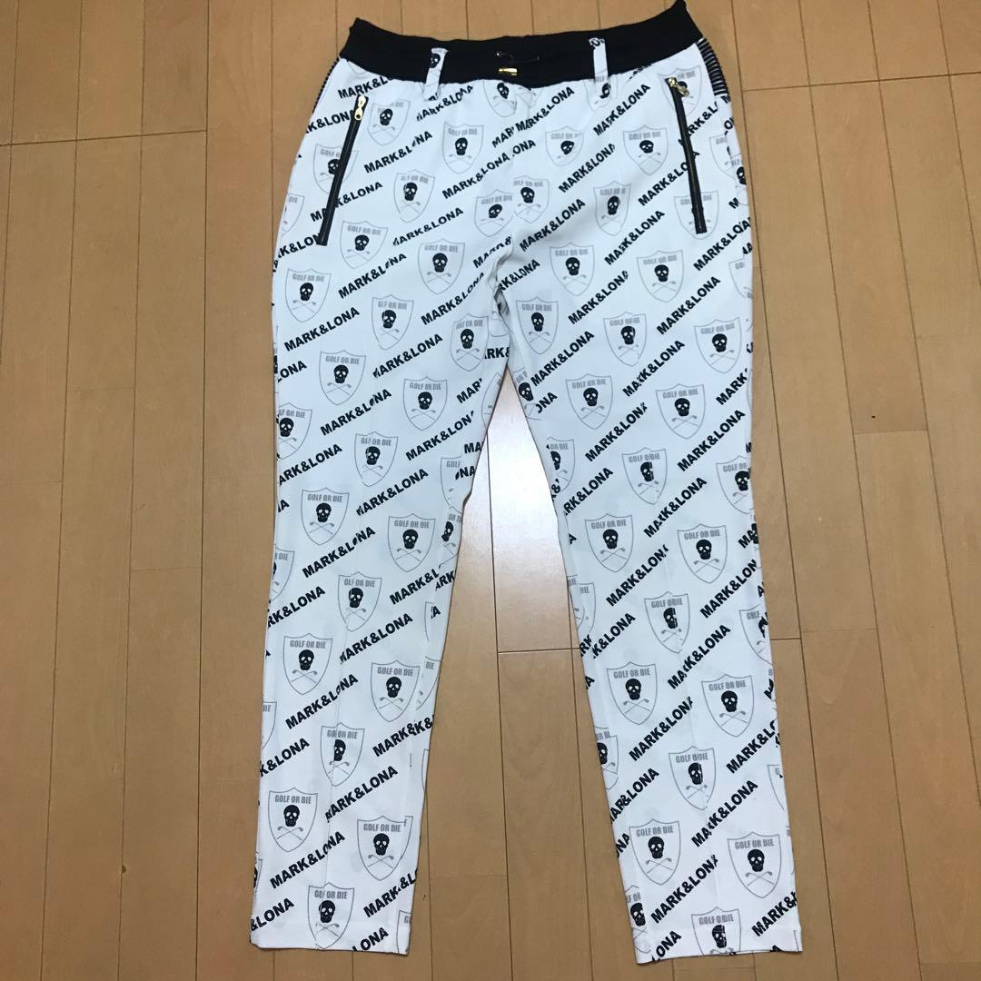 マークアンドロナ 白　総柄　ナイロンジャケット　パンツ　セットアップ