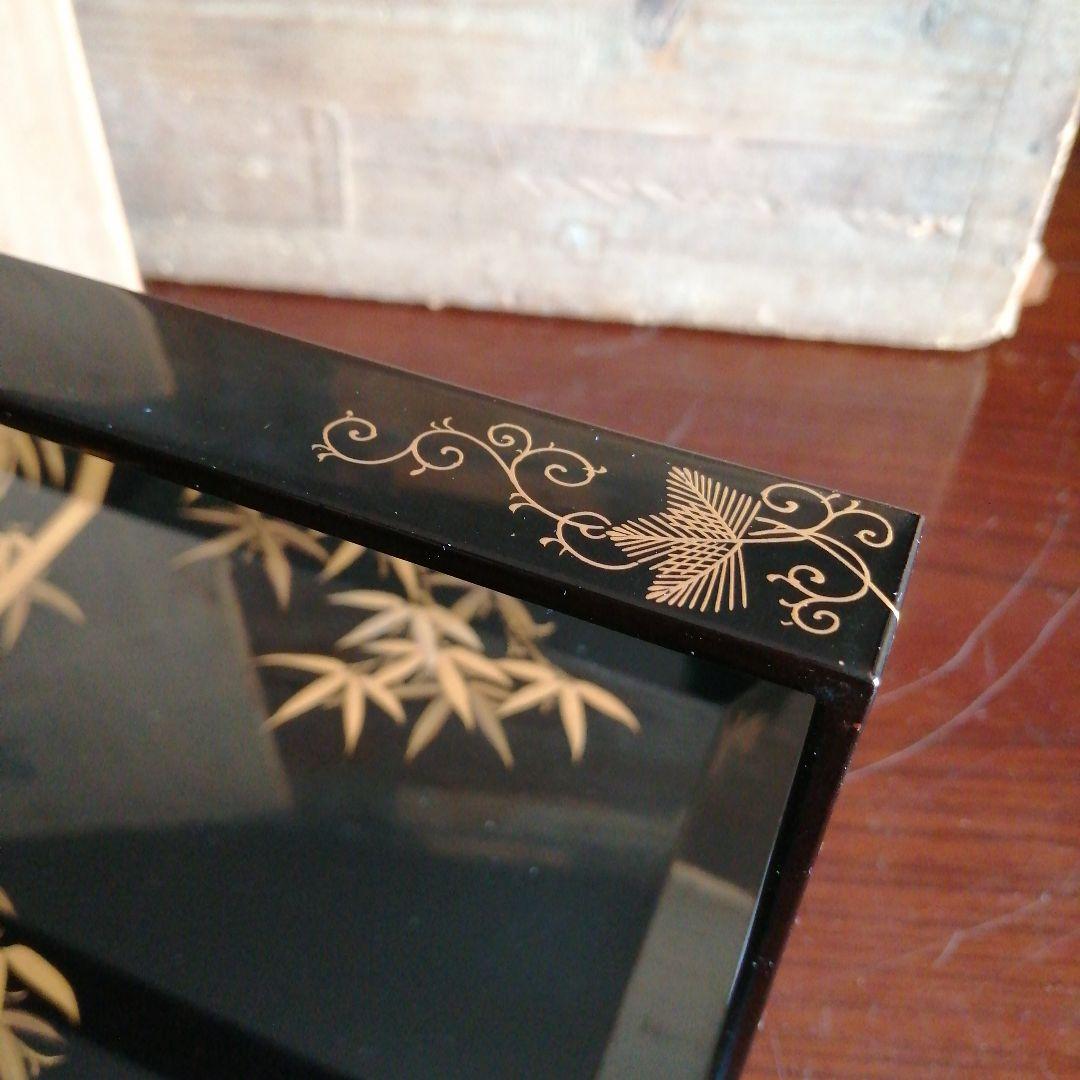 京漆器　長野横笛　金蒔絵提盆　江戸後期