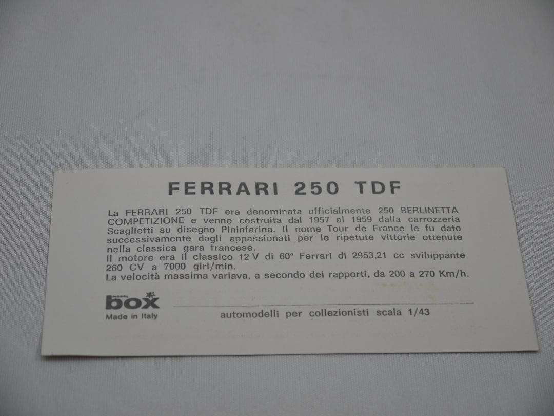 1/43 ModelBOX 8424 フェラーリ 250 TDF