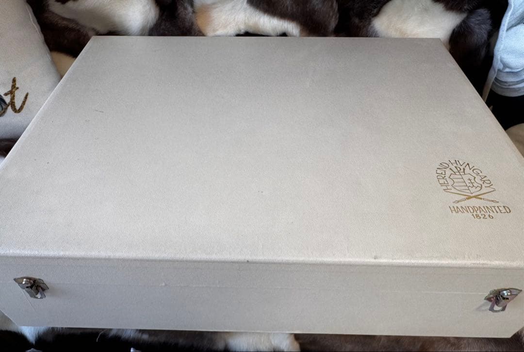 HEREND ヘレンド　西安の黒　41cm脚付き貝形大鉢シェルトレイ　マンダリン