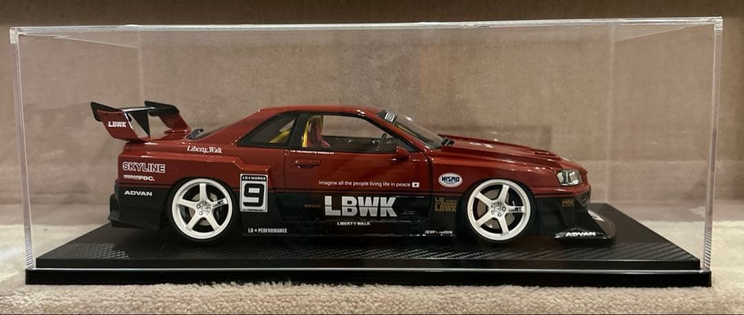 ミニカー LBWK Nissan Skyline 34GT-R 1/18