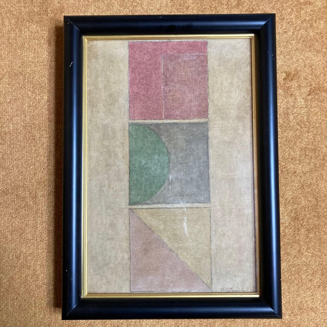 K.TOMITA「STANZA1」抽象画額47×33×5油絵41×27.5cm￼