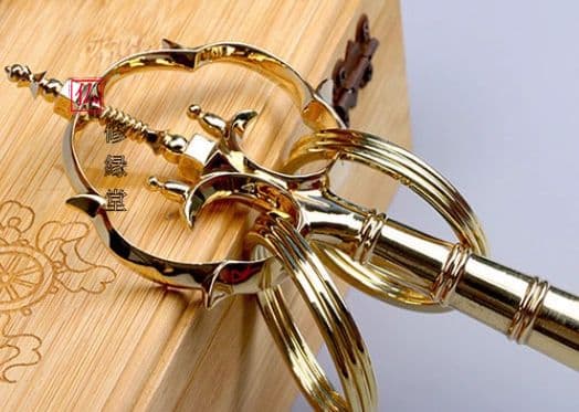 【修縁堂】密教法具 真言宗 法器 錫杖 五鈷杵 密教法具古美術品