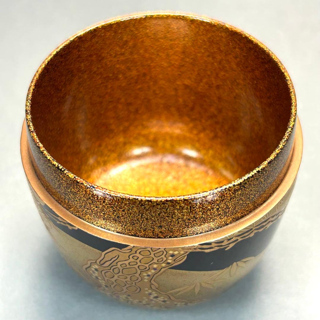 棗　『一瓢斎　而妙斎書付』　大棗　老松蒔絵　花押　お茶道具　茶道　書付箱　工芸品