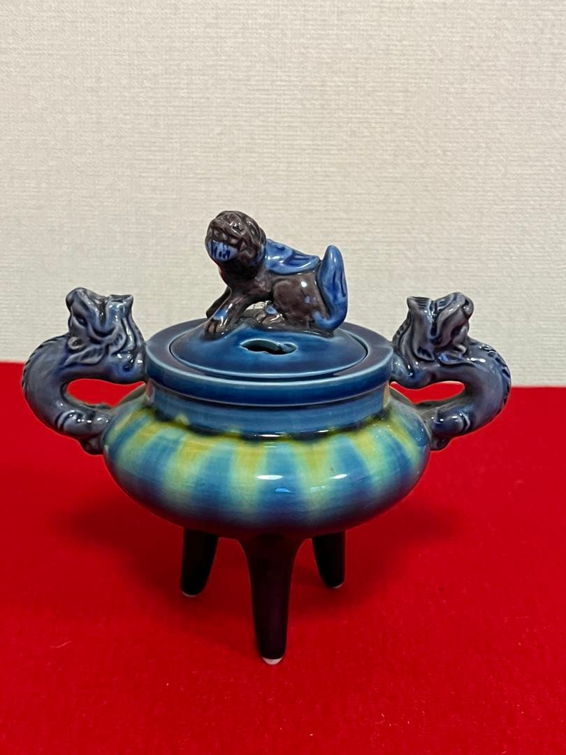 人間国宝 柳雨軒 三代 徳田八十吉(正彦銘) 彩釉 香炉 管理T174
