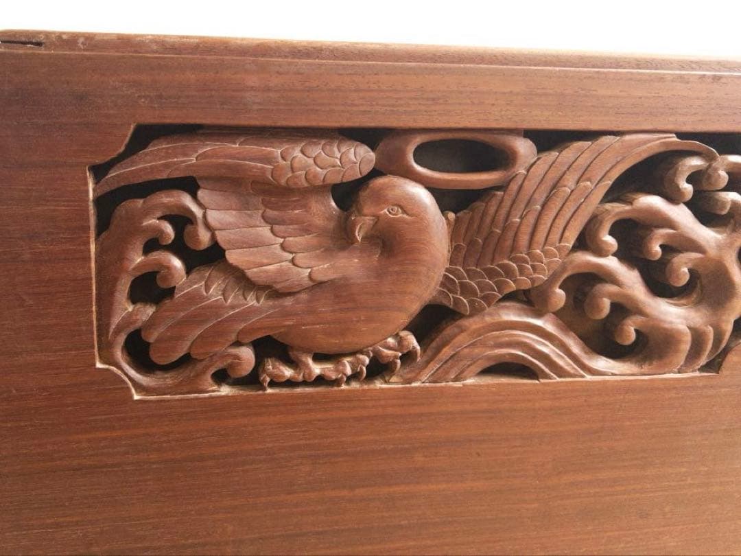 茶釜　置炉　火鉢　木彫　無垢　セット　骨董　時代もの　古道具　アンティーク