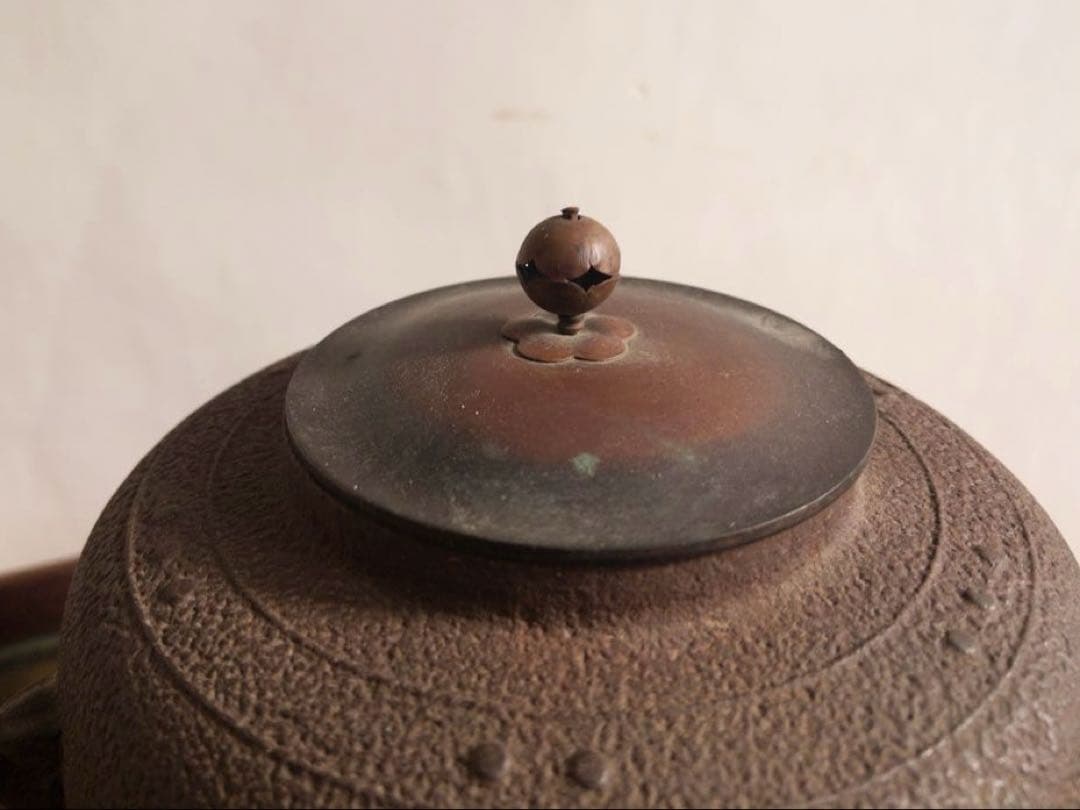 茶釜　置炉　火鉢　木彫　無垢　セット　骨董　時代もの　古道具　アンティーク