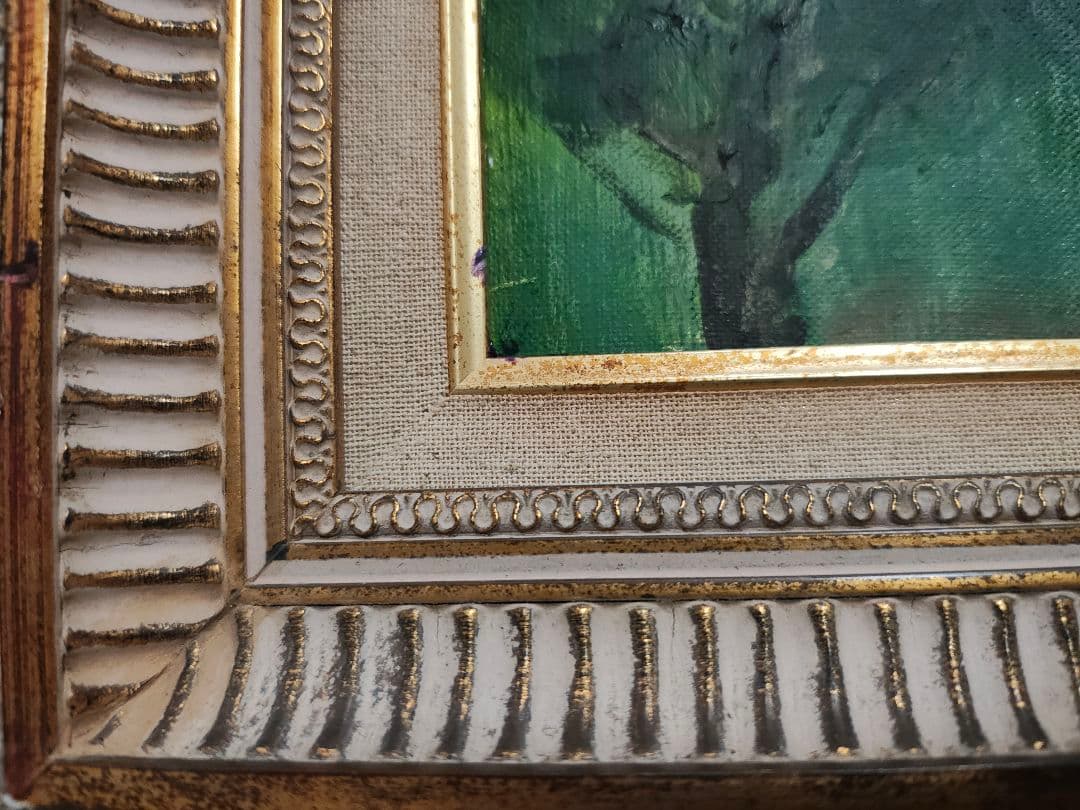 【送料込】F50号 額縁＆油彩画「日向灘」セット 公募展搬入用 裏板なし