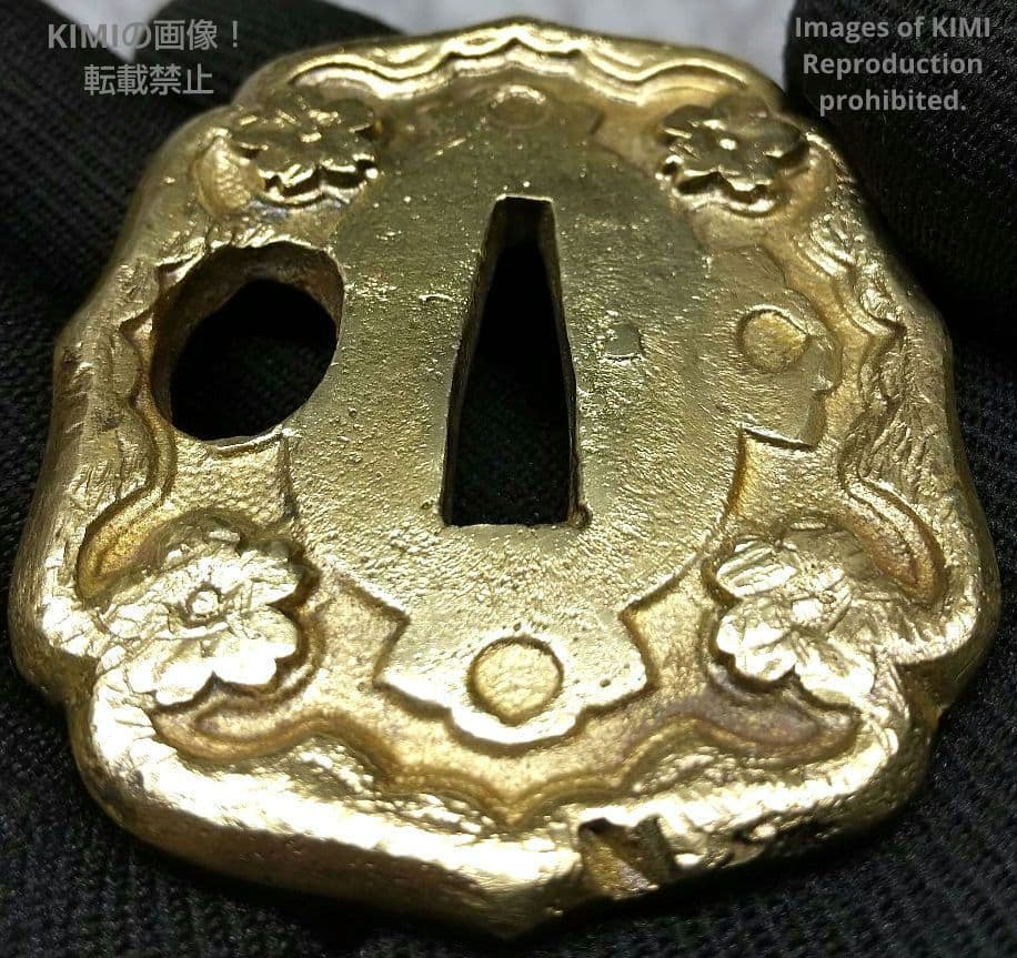九八式軍刀の鍔 真鍮製 桜 九八式軍刀 B Gunto Tsuba 軍装美術