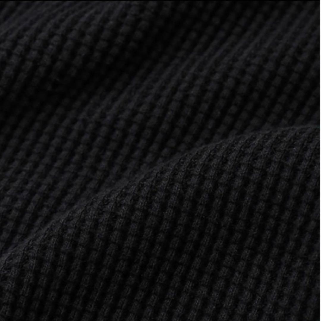【NIL DUE】 PULLOVER WAFFLE HOODIE / BLK