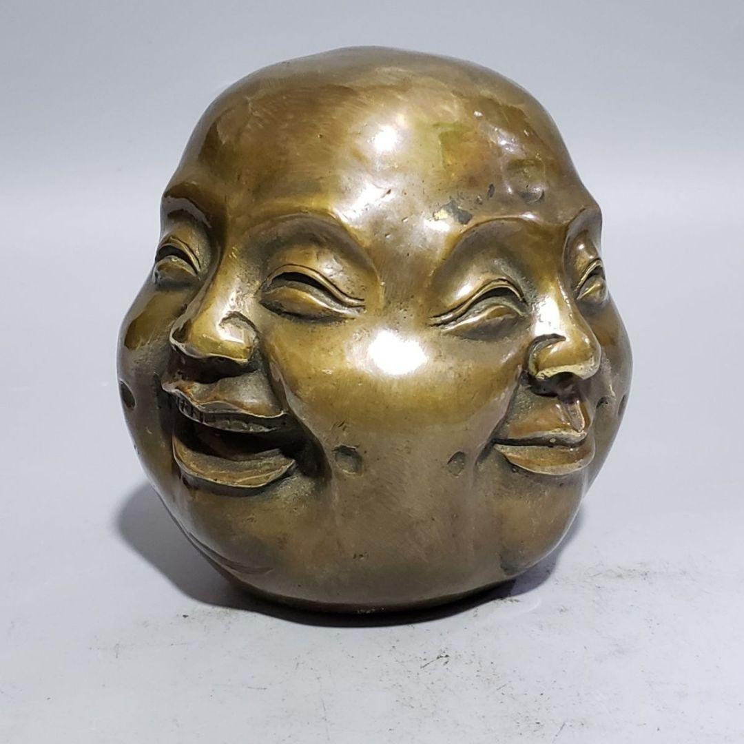 仏教美術 四面仏 人生四相喜怒哀楽 銅製品 書道具 文房具 装飾品 工芸品 置物