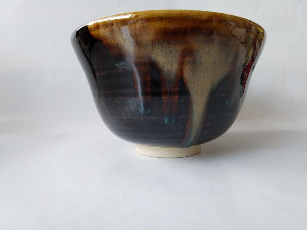 膳所焼 淡海ぜぜ 陽炎園 岩崎新定 胴〆 胴締め 茶碗 共箱 共布 栞 新品